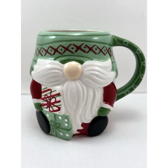 Lang Design Christmas‎ Bearded Gnome Coffee Mug Ceramic Red Green Holiday Cocoa - Picture 1 of 6